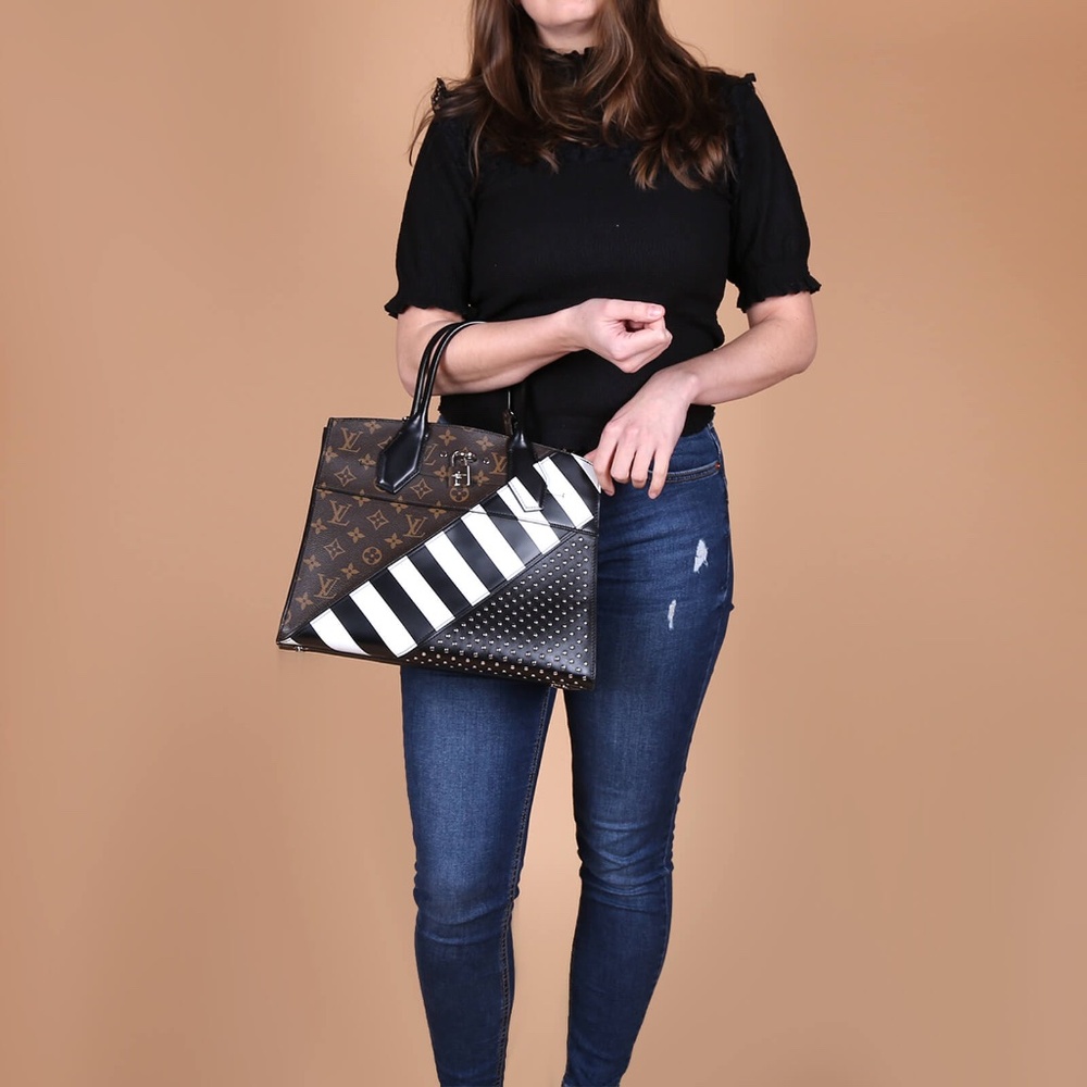 SOLD Louis Vuitton Calfskin Monogram City Steamer Stud MM